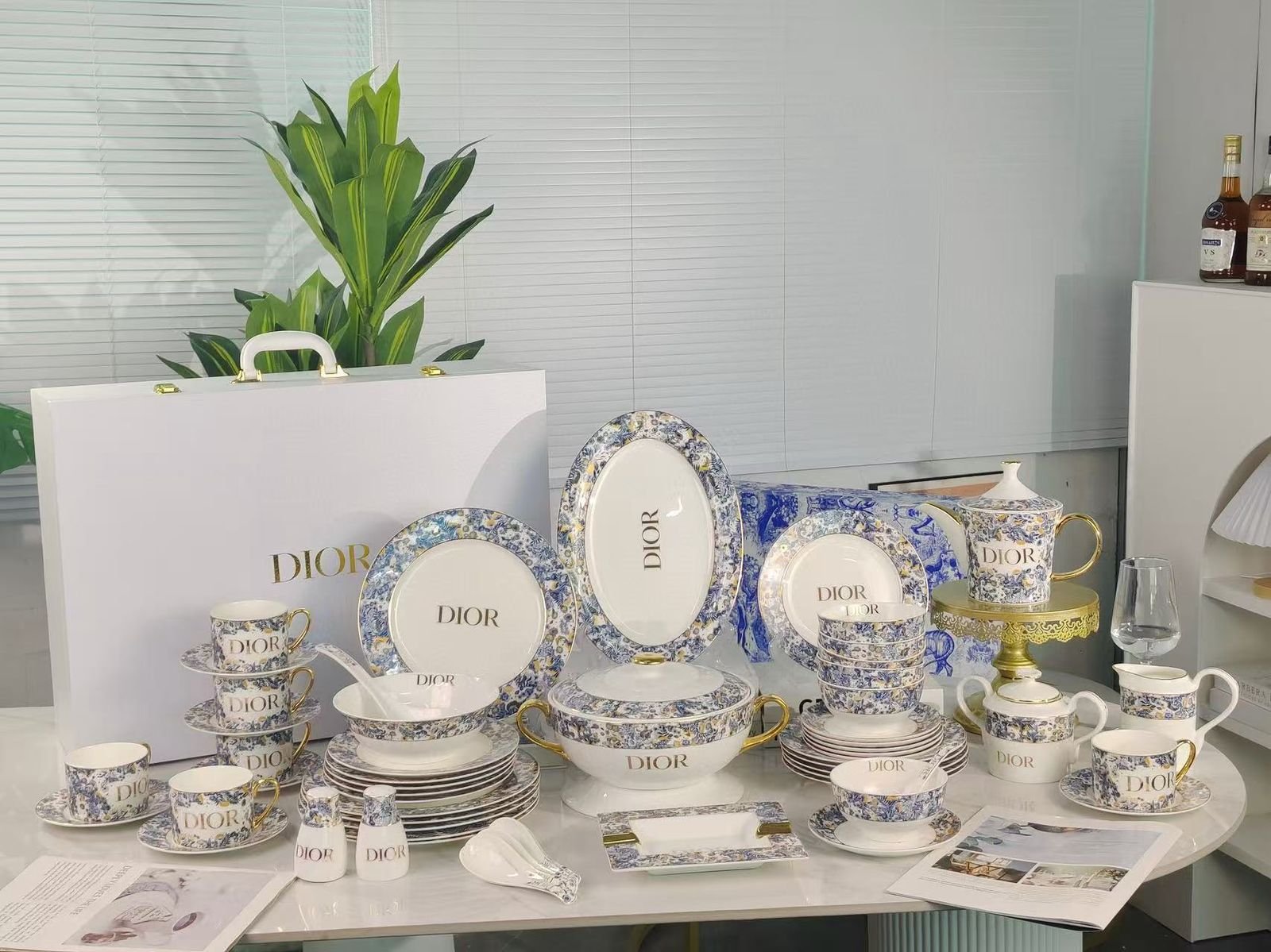 Dior Blue Complete Dinner set of 56 Pieces for six people
